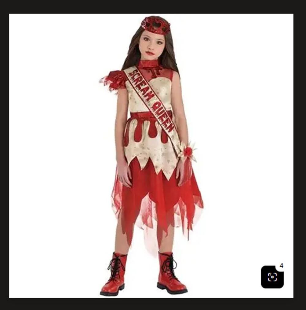 Scream Queen Prom Queen Girls Costume Medium 8-10 Zombie Halloween NWT